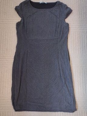 ANTONIO MELANI Charcoal Ribbed Midi Dress